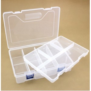 HR0309-11 Double Layer Eight Compartments Plastic  Box Case 22.5*15.5*6cm  